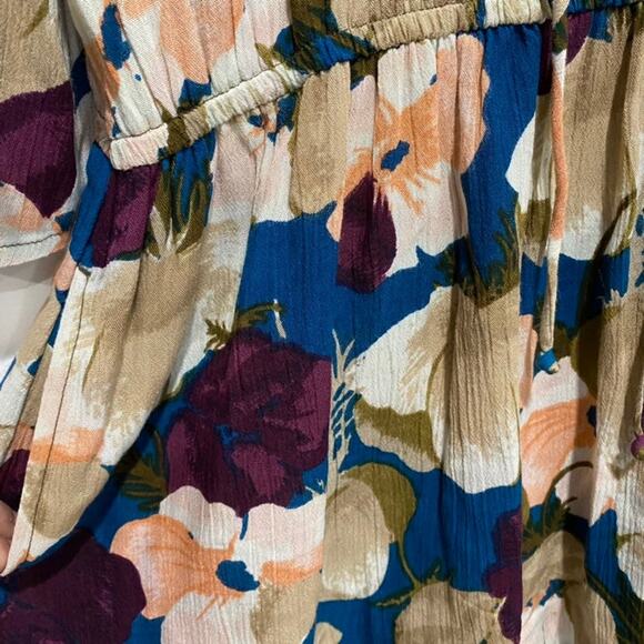 O'Neill Blue Floral Print Romper Playsuit Size Small - Picture 2 of 10